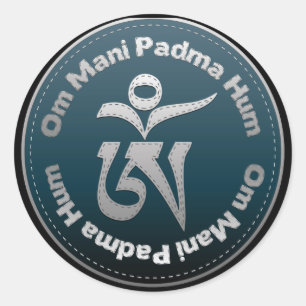 Adesivo Redondo Tibetano Om Stitch