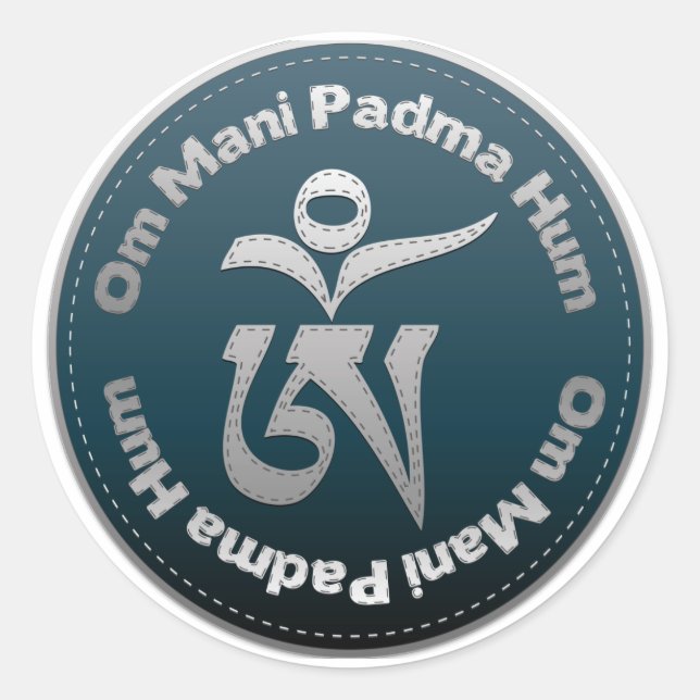 Adesivo Redondo Tibetano Om Stitch (Frente)