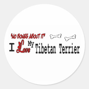 Adesivo Redondo Tibetano Terrier (I Love) Sticker
