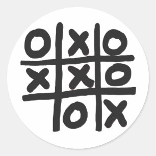 Adesivo Redondo Tic Tac Toe