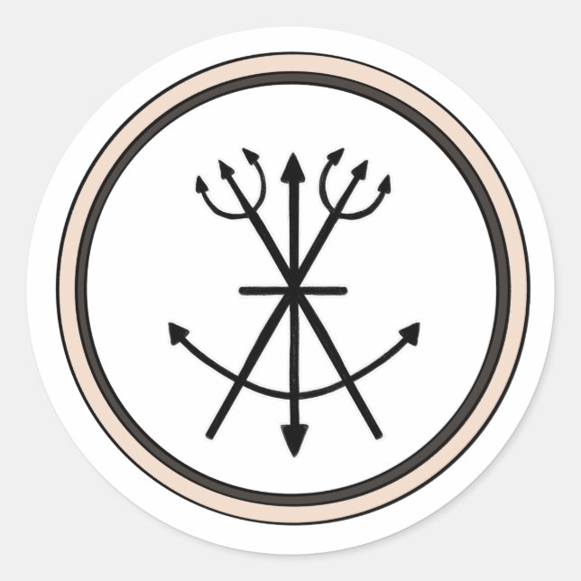 Adesivo Redondo Tidentes, lanças e arpões (Frente)