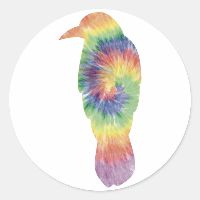 Adesivo Redondo Tie Dye Crow Sticker (Frente)
