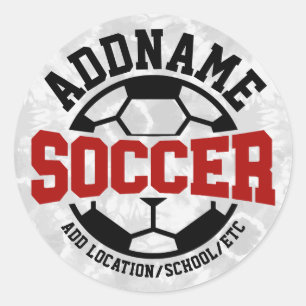 Adesivo Redondo Tie-Dye da Equipe do Jogador de Futebol do ADD Per