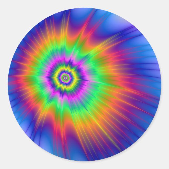 Adesivo Redondo Tie Dye Fireball (Frente)