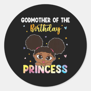 Adesivo Redondo Tie Dye Godman A Princesa Negra de Aniversário
