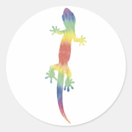 Adesivo Redondo Tie Dye Lizard Sticker