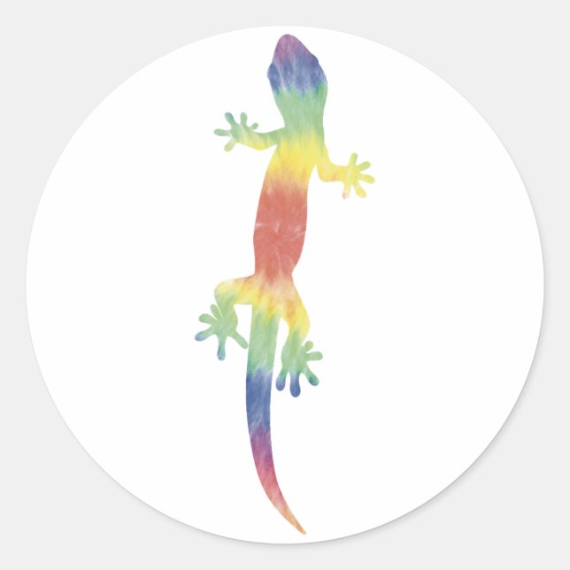 Adesivo Redondo Tie Dye Lizard Sticker (Frente)