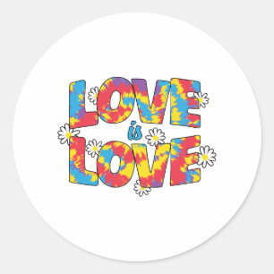 Adesivo Redondo Tie-Dye Love