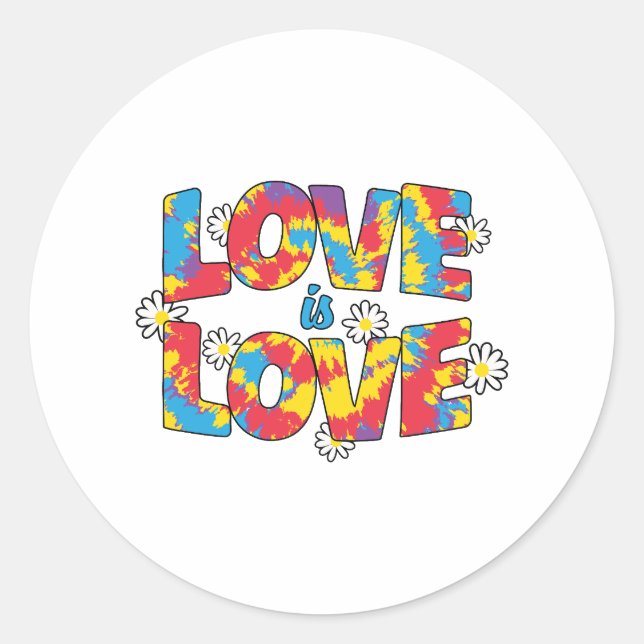 Adesivo Redondo Tie-Dye Love (Frente)
