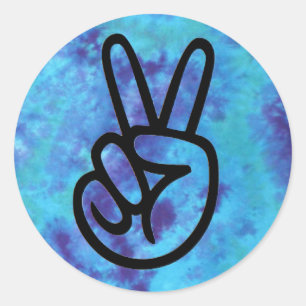 Adesivo Redondo Tie Dye Peace Stickers