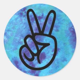 Adesivo Redondo Tie Dye Peace Stickers