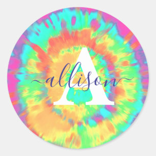 Adesivo Redondo Tie dye personalizado