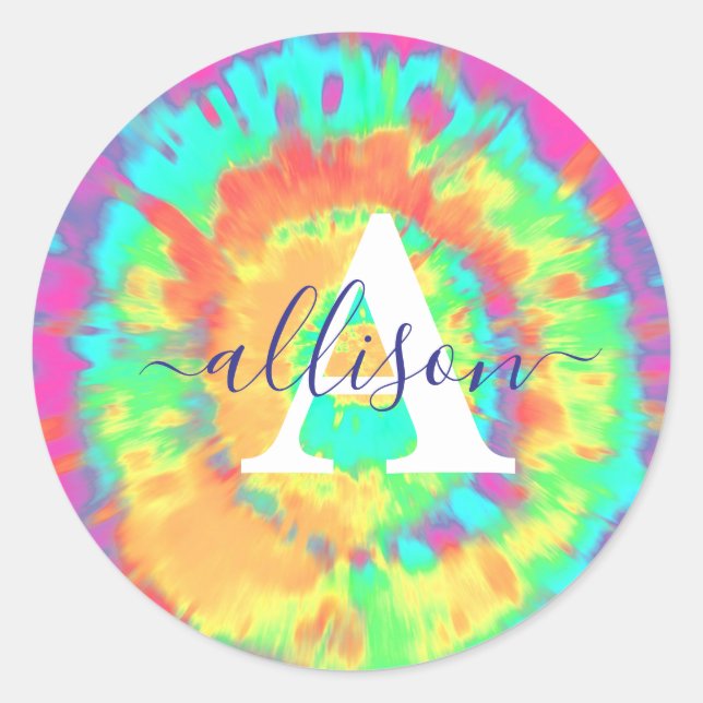 Adesivo Redondo Tie dye personalizado (Frente)