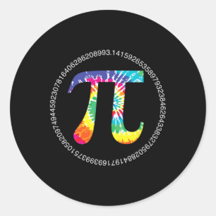 Adesivo Redondo Tie Dye Pi Day T Shirt Physics Math Teacher Engine