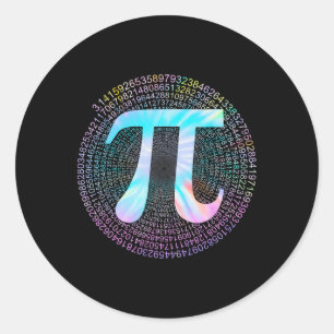 Adesivo Redondo Tie Dye Pi Happy Pi Day