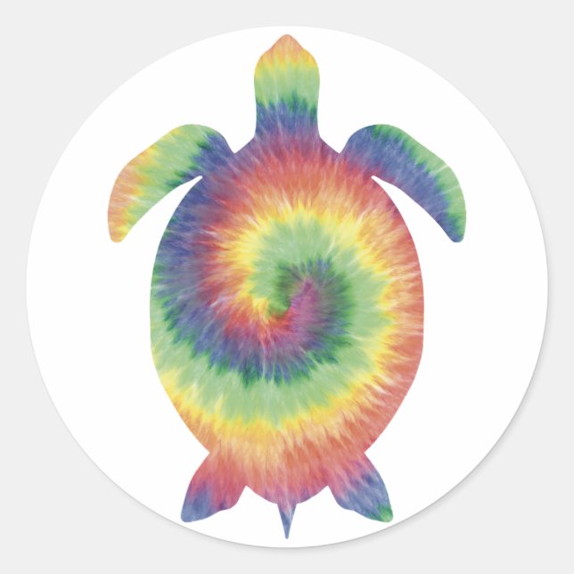 Adesivo Redondo Tie Dye Turtle Sticker (Frente)