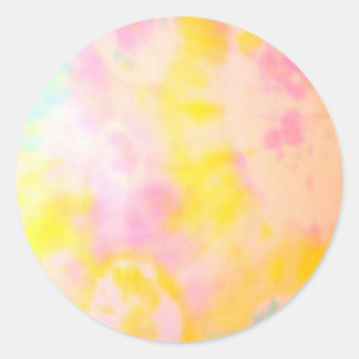 Adesivo Redondo Tie Dyed Yellow Watercolor Texture Batik