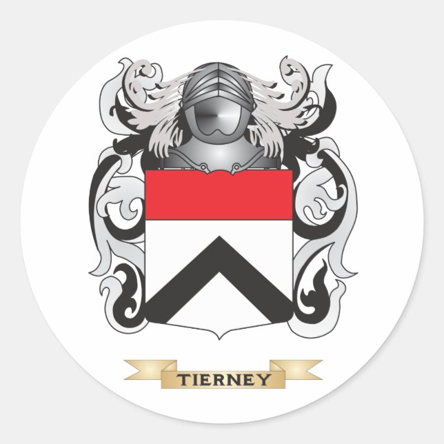 Adesivo Redondo Tierney Family Crest (Casaco de Armas) (Frente)