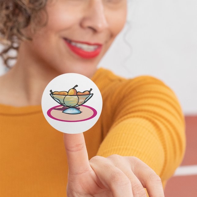 Adesivo Redondo Tigela de Fruta (Criador carregado)