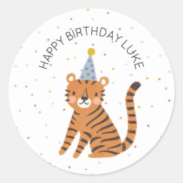 Adesivo Redondo Tiger Birthday