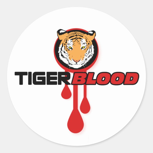 Adesivo Redondo Tiger Blood Round Sticker (Frente)
