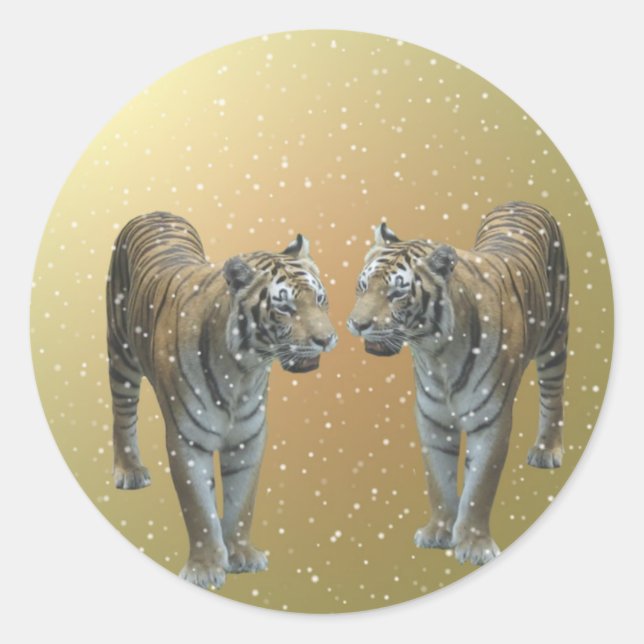 Adesivo Redondo Tiger Buddies Sticker (Frente)