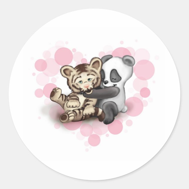Adesivo Redondo Tiger e Panda (Frente)