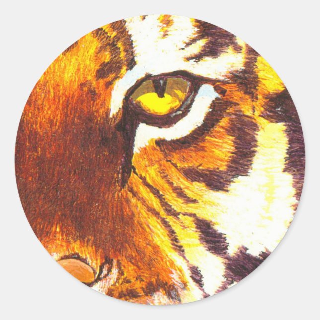 Adesivo Redondo Tiger Eye Sticker (Frente)