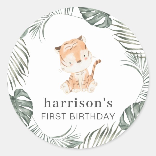 Adesivo Redondo Tiger Greenery Round (Frente)