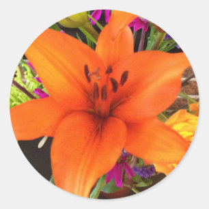 Adesivo Redondo Tiger Lily Sticker