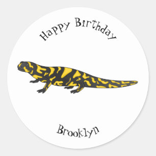 Adesivo Redondo Tiger salamander cartoon