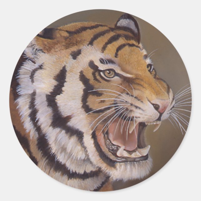 Adesivo Redondo Tiger Sticker (Frente)