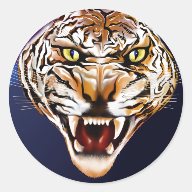 Adesivo Redondo Tiger Tiger Burning Bright (Frente)