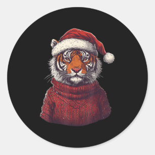 Adesivo Redondo Tiger Ugly Sweater Natal