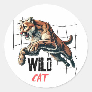 Adesivo Redondo Tiger Wild CAT