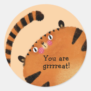 Adesivo Redondo Tigre