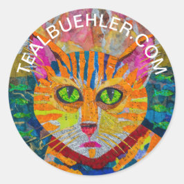 Adesivo Redondo Tigre Cat