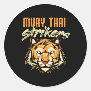 Adesivo Redondo Tigre de Muay Thai Boxe Tailandesa Kickboxing Tail