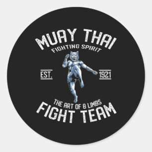 Adesivo Redondo Tigre Muay Thai - Presente de Boxe Tailandês e Kic