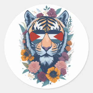 Adesivo Redondo Tigre palestiniano - FLAG palestiniano