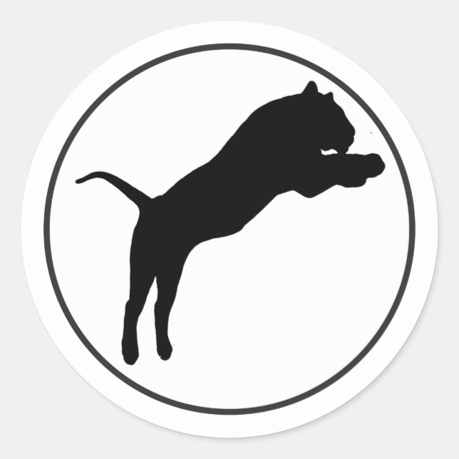 Adesivo Redondo Tigre Preto Desenho em Círculo Branco (Frente)