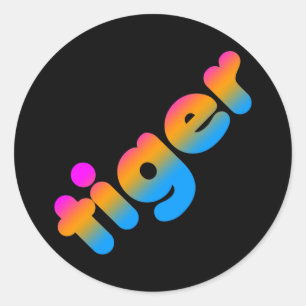 Adesivo Redondo TIGRE RETRO dos anos 80 do TIGRE de COREY