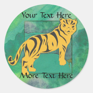 Adesivo Redondo Tigre Stickers