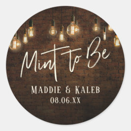 Adesivo Redondo Tijolos Industriais Luzes Vintage Edison Cor de Ho