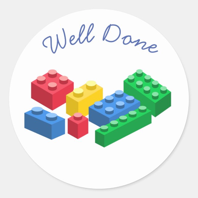 Adesivo Redondo Tijolos para a construção de brinquedos crianças c (Frente)