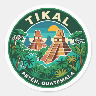 Adesivo Redondo Tikal Guatemala