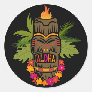 Adesivo Redondo Tiki Aloha