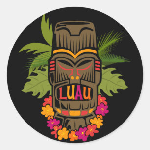 Adesivo Redondo Tiki Luau