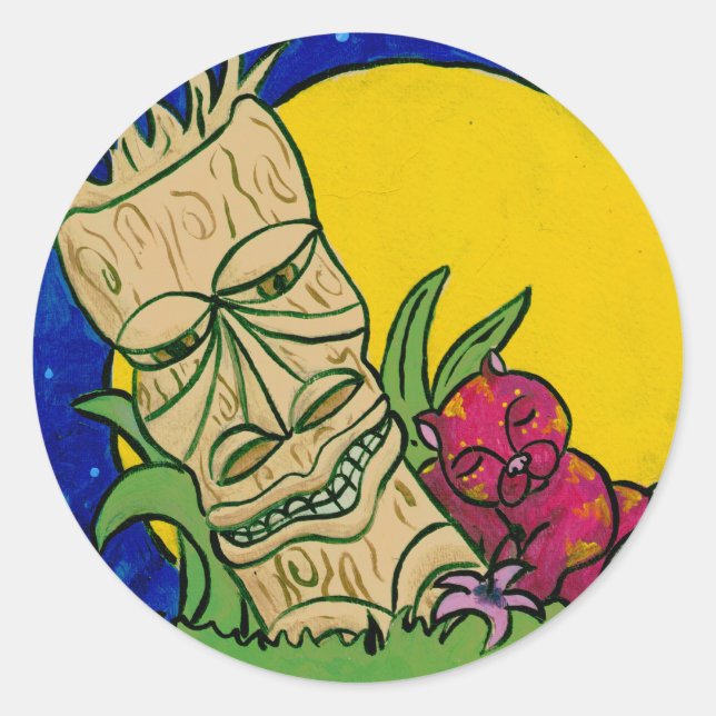 Adesivo Redondo TikiCat (Frente)