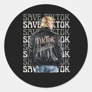 Adesivo Redondo Tiktok de Salvamento de Trump